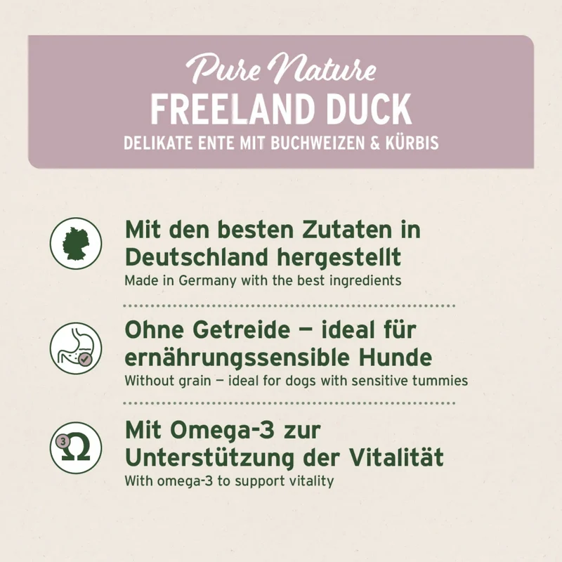 AniForte Pure Nature Freeland Duck Nassfutter – Premium Entenfleisch für sensible Hunde, 100% natürlich & hochverdaulich