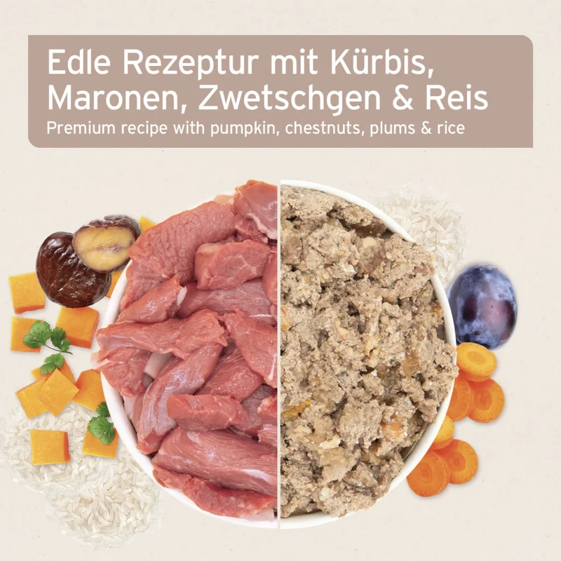 AniForte Pure Nature Farms Lamb Nassfutter für sensible Hunde – 100% Lamm, glutenfrei, mit herzhaftem Gemüse
