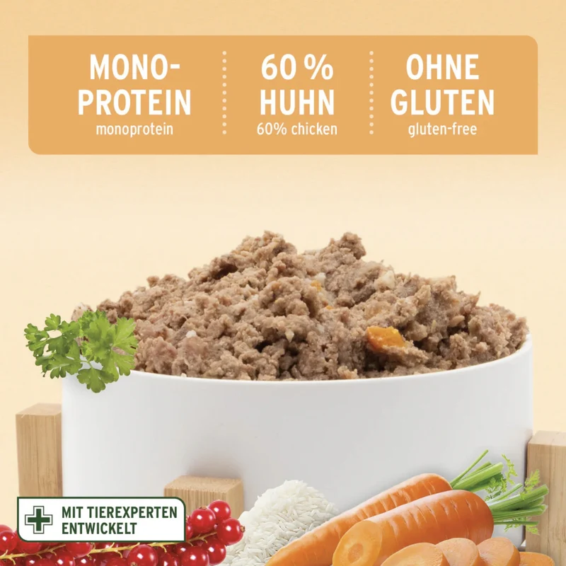 AniForte Pure Nature Land Chicken - Premium-Nassfutter für sensible Hunde mit Single-Protein, glutenfrei & leicht verdaulich