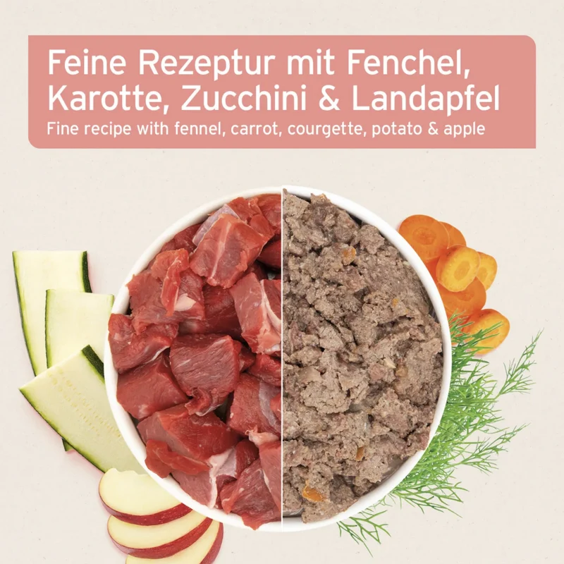 AniForte Pure Nature Country Beef Premium Nassfutter – 100% Rind, getreidefrei & reich an Omega-3 für gesunde Hunde