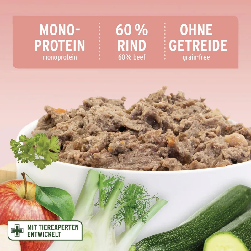 AniForte Pure Nature Country Beef Premium Nassfutter – 100% Rind, getreidefrei & reich an Omega-3 für gesunde Hunde