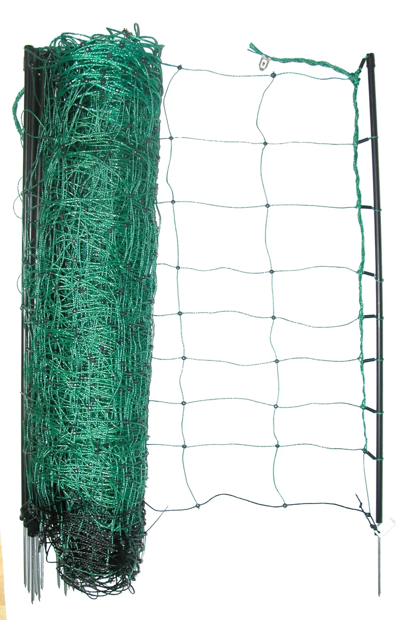 Elektrifizierbares Schafnetz 90cm/108cm x 50m Einzelspitze grün