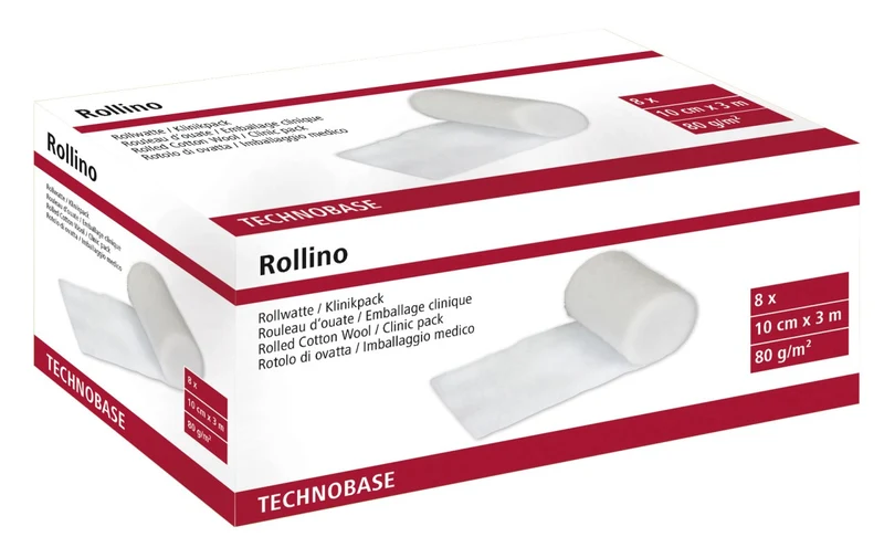 Rollwatte Rollino 10cm / 3m, 8 Stück-Klinikpack