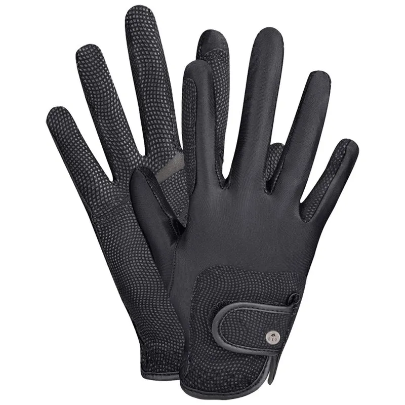 Guanti Equitazione Sportivi Grip Leggeri Traspiranti Comfort - Nero