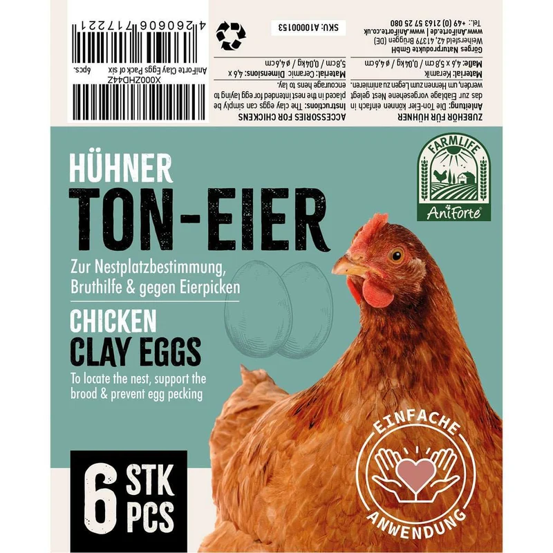 FarmLife Ton-Eier 6er Pack
