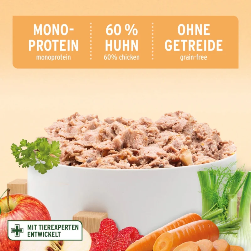 AniForte Pure Nature Junior Menu Chicken – Premium Welpen-Nassfutter ohne Getreide, 100% natürlich für gesundes Wachstum & starke Knochen