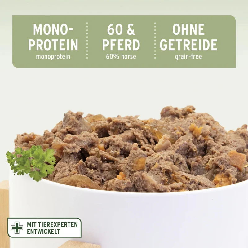 AniForte Pure Nature Ranch Horse Hunde Nassfutter – 100% Pferdefleisch, Monoprotein für sensible Hunde, getreidefrei & naturbelassen