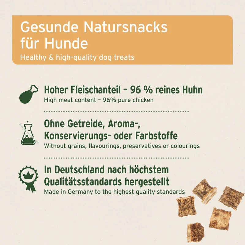 AniForte Huhn Hundesnacks – Premium Trainingssnacks mit 96% frischem Fleisch, getreidefrei & extra weich für Welpen & Senioren