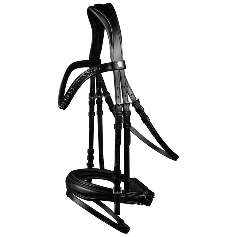 Briglia vernice Waldhausen S-Line Blackshine con cristalli