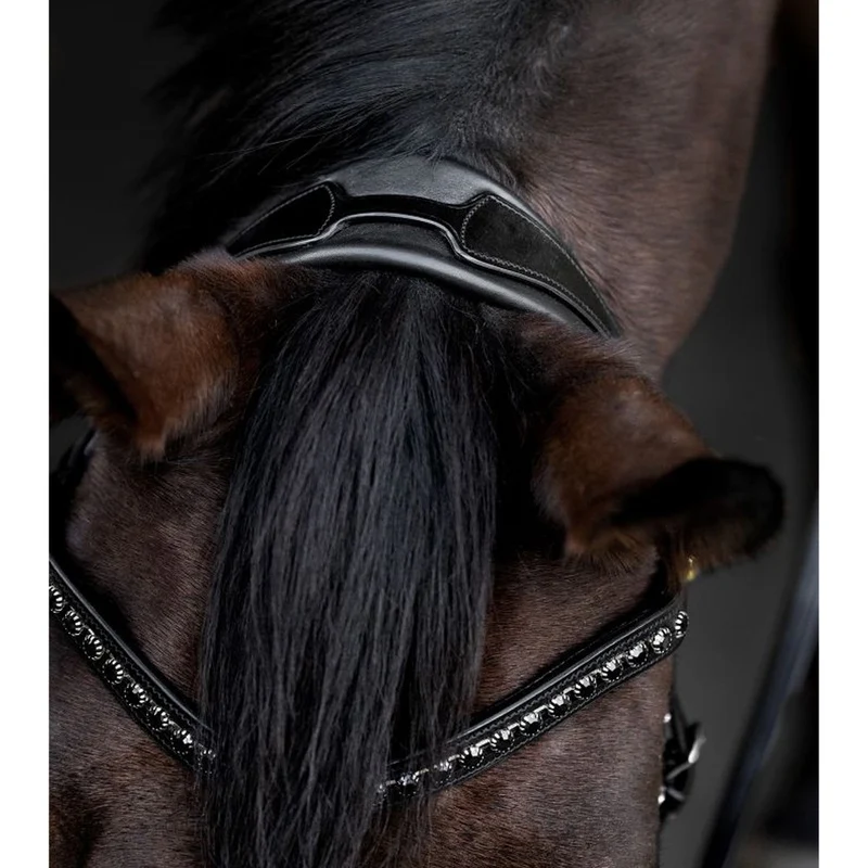 Briglia vernice Waldhausen S-Line Blackshine con cristalli