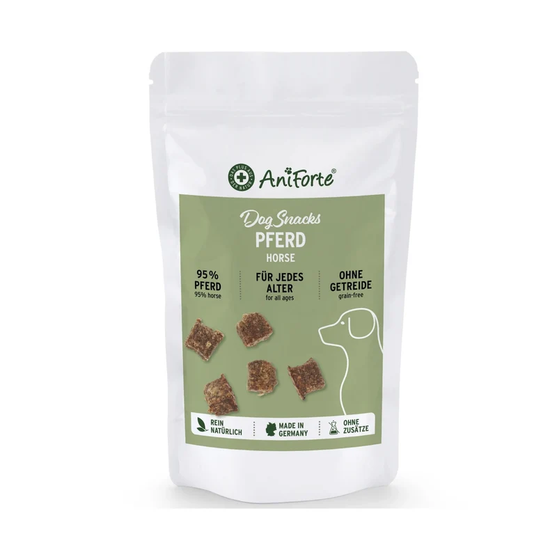 AniForte Pferd Hundesnacks – Natürliche Premium-Belohnung für sensible Hunde, hypoallergen & getreidefrei, Single Protein aus Deutschland