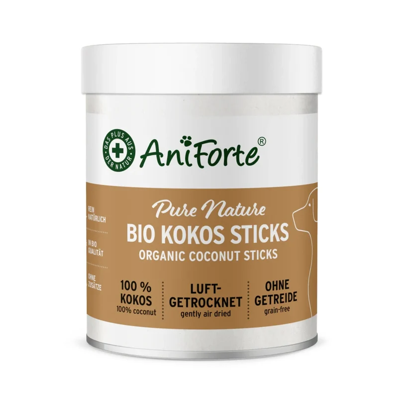 AniForte Bio Kokos-Sticks für Hunde & Pferde – Natürliche, getreidefreie Belohnung mit wertvollen Nährstoffen für gesunde Haut & glänzendes Fell