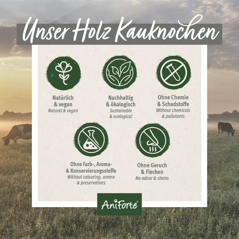 AniForte Olivenholz Kauknochen – Natürliche Zahnpflege & Langanhaltender Kauspaß für Hunde