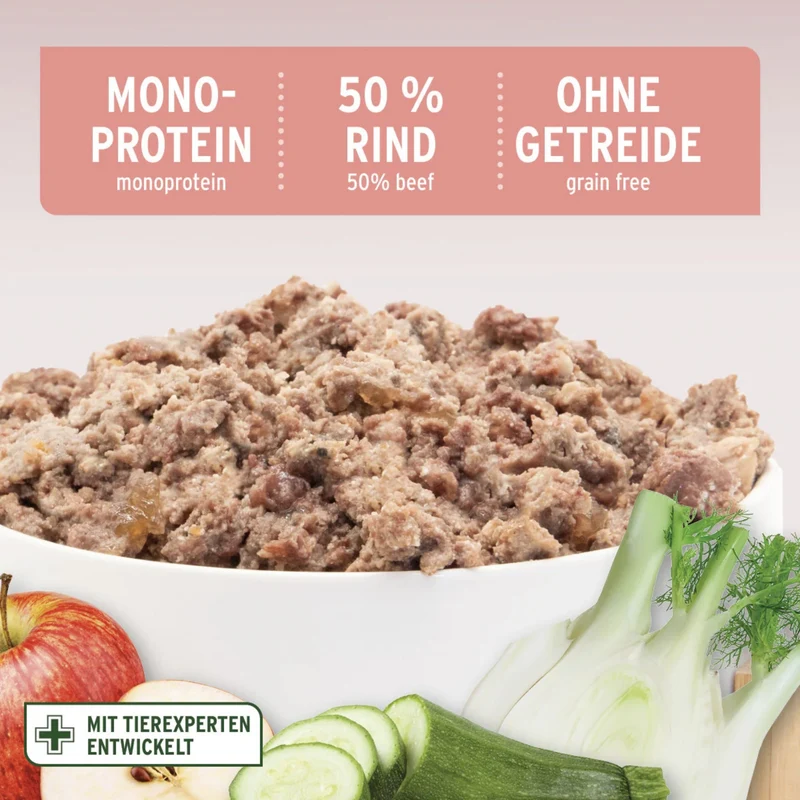 AniForte Pure Nature Senior Menu Beef – Getreidefreies Premium-Nassfutter für ältere Hunde mit Rind