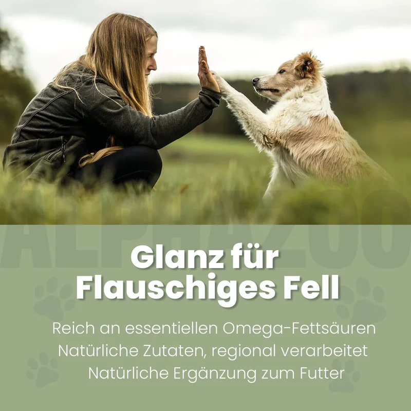 Fellliebe Futteröl für Hunde - Lachsöl mit Arganöl & Mandelöl für Haut und Fell