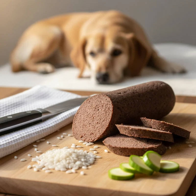 Perro Delikatessrolle Menü Rind mit Reis & Zucchini – Premium Hundewurst für sensible & wählerische Hunde | Monoprotein, Glutenfrei & Hochverdaulich