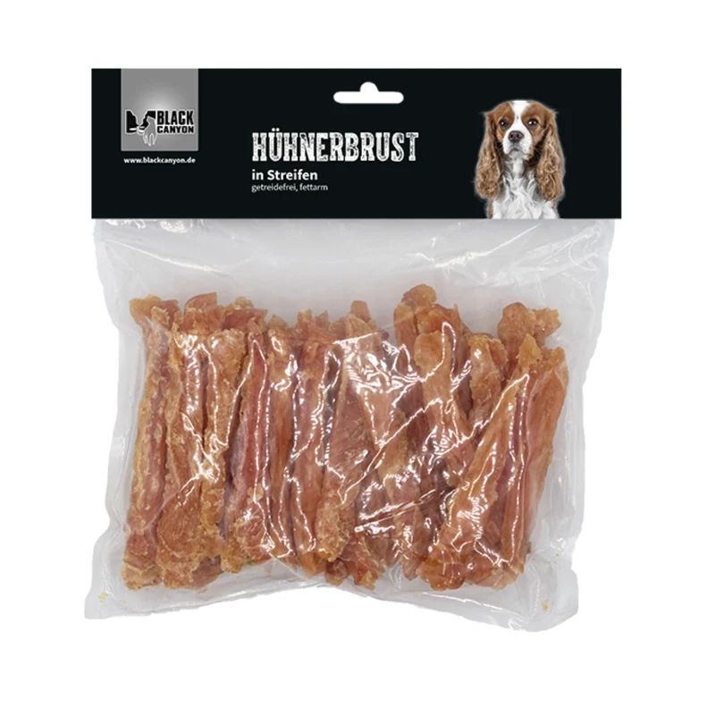 Black Canyon Hühnerbrust-Streifen – Premium Kausnack für Hunde, getreidefrei & fettarm, natürliche Belohnung mit intensivem Fleischaroma