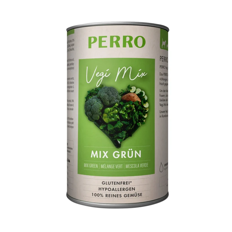 Perro Vegi Mix Gemüse – 100% Gemüse für Hunde mit Allergien & Unverträglichkeiten | Vitaminreich & Schonend Gegart