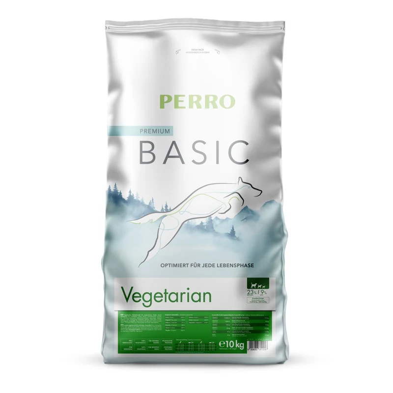 Perro Basic Vegetarian – Vegetarisches Hunde Trockenfutter bei Unverträglichkeiten & Allergien gegen tierisches Protein
