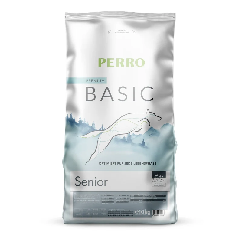 Perro Basic Senior Trockenfutter für ältere Hunde – Leicht verdaulich mit 21% Protein für Vitalität & Gelenkgesundheit ab 7 Jahren