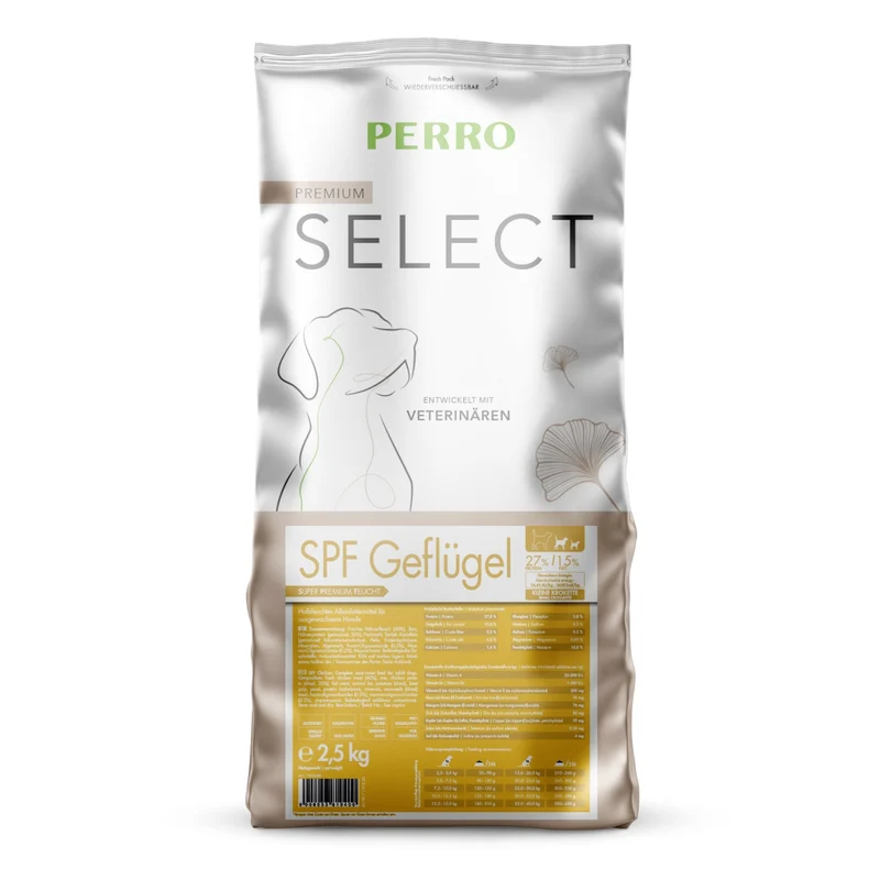 Perro Select SPF Geflügel für kleine Rassen – Halbfeuchtes Premium Trockenfutter für sensible & wählerische Hunde, glutenfrei & hypoallergen