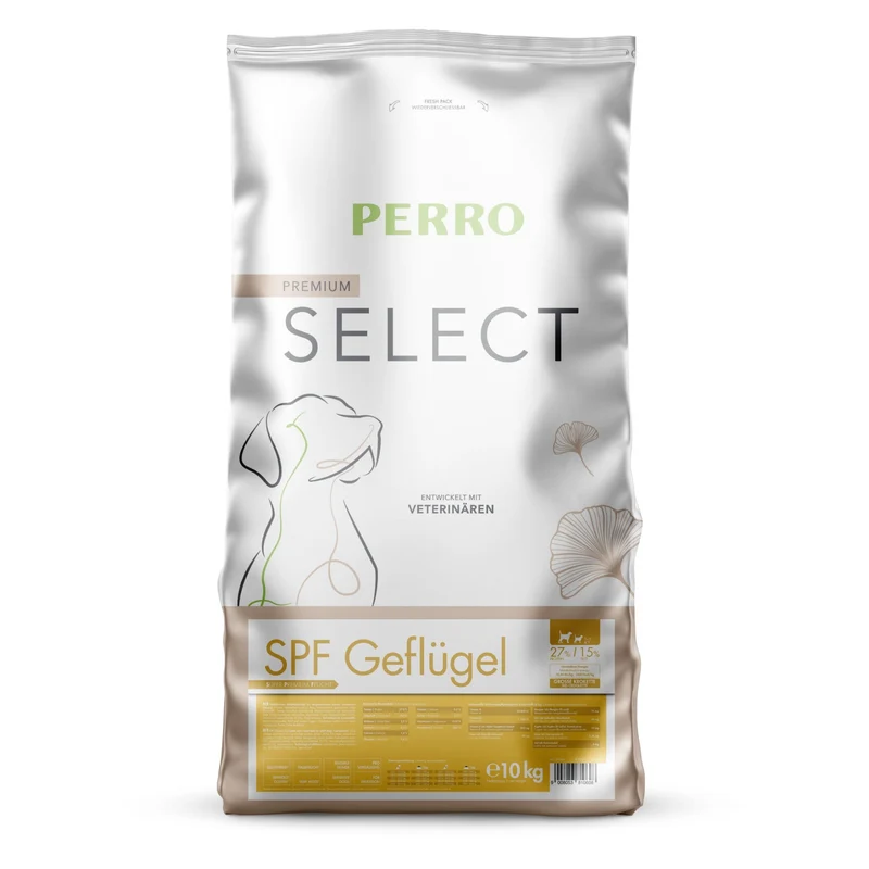 Perro Select SPF Geflügel Trockenfutter für große Hunderassen – Hypoallergen, Glutenfrei & Leicht Verdaulich für anspruchsvolle Vierbeiner ab 15 kg