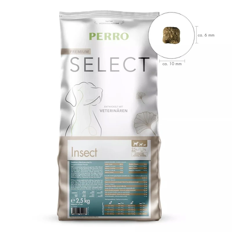 Perro Select Insect Hypoallergenes Hunde-Trockenfutter – Getreidefrei & Laktosefrei mit Insektenprotein für sensible Hunde