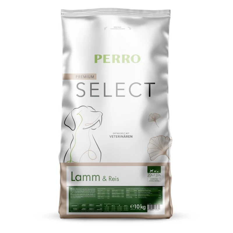 Perro Select Lamm & Reis Trockenfutter – Premium Glutenfreie Rezeptur für Sensible Hunde mit Verdauungsproblemen – Leicht Verdaulich & Tierärztlich Entwickelt