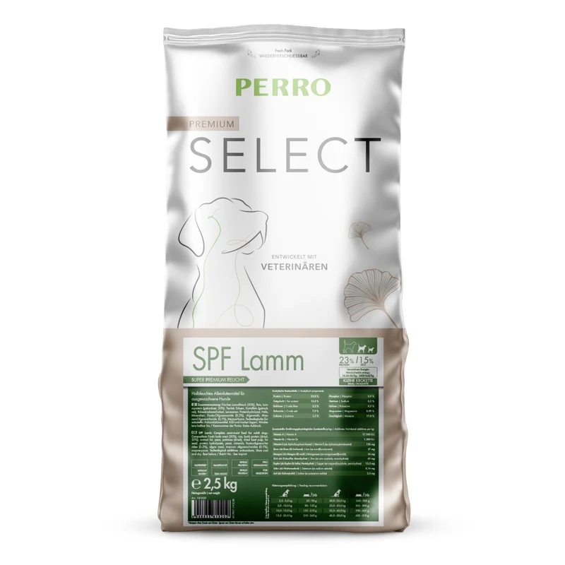 Perro Select SPF Lamm – Hypoallergenes Trockenfutter für kleine Rassen | Glutenfrei & Magenschonend | Single Protein Formel
