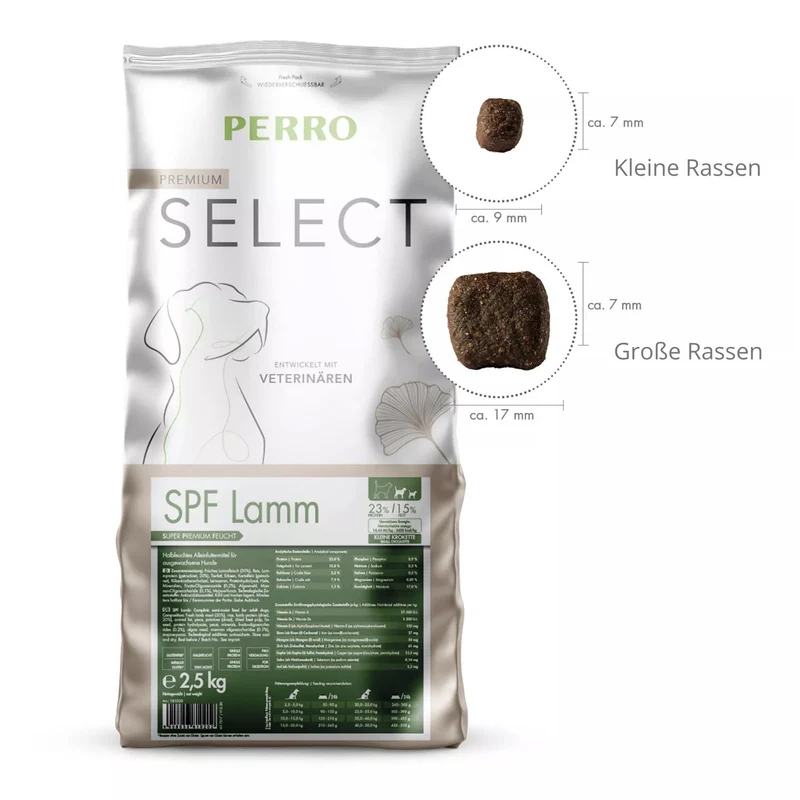 Perro Select SPF Lamm Trockenfutter – Halbfeucht & Hochverdaulich für große Rassen mit empfindlichem Magen