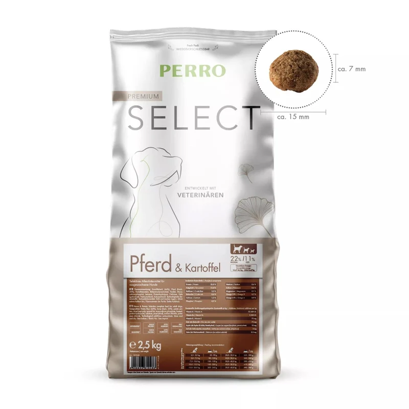 Perro Select Grainfree Pferd & Kartoffel – Getreidefreies Premium-Trockenfutter für sensible Hunde mit Futtermittelunverträglichkeiten
