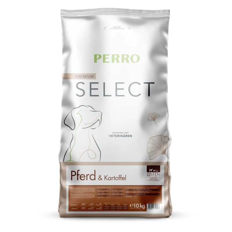 Perro Select Grainfree Pferd & Kartoffel – Getreidefreies Premium-Trockenfutter für sensible Hunde mit Futtermittelunverträglichkeiten