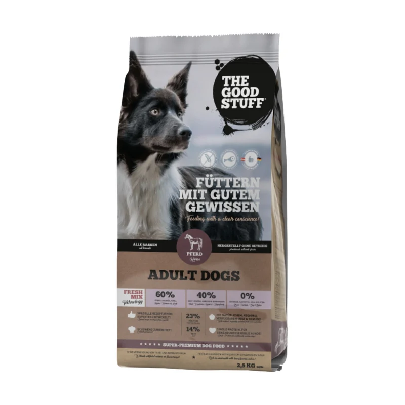 The Goodstuff Adult Dogs Pferd Trockenfutter – Hypoallergen & Getreidefrei für sensible Hunde mit Futtermittelallergien und Unverträglichkeiten