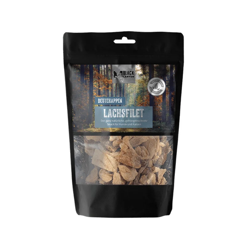 Black Canyon Beutehappen Lachsfilet – Premium Hundesnack aus 100% reinem Lachsfilet, getreidefrei & ohne Zusätze für gesunde Belohnung & Training