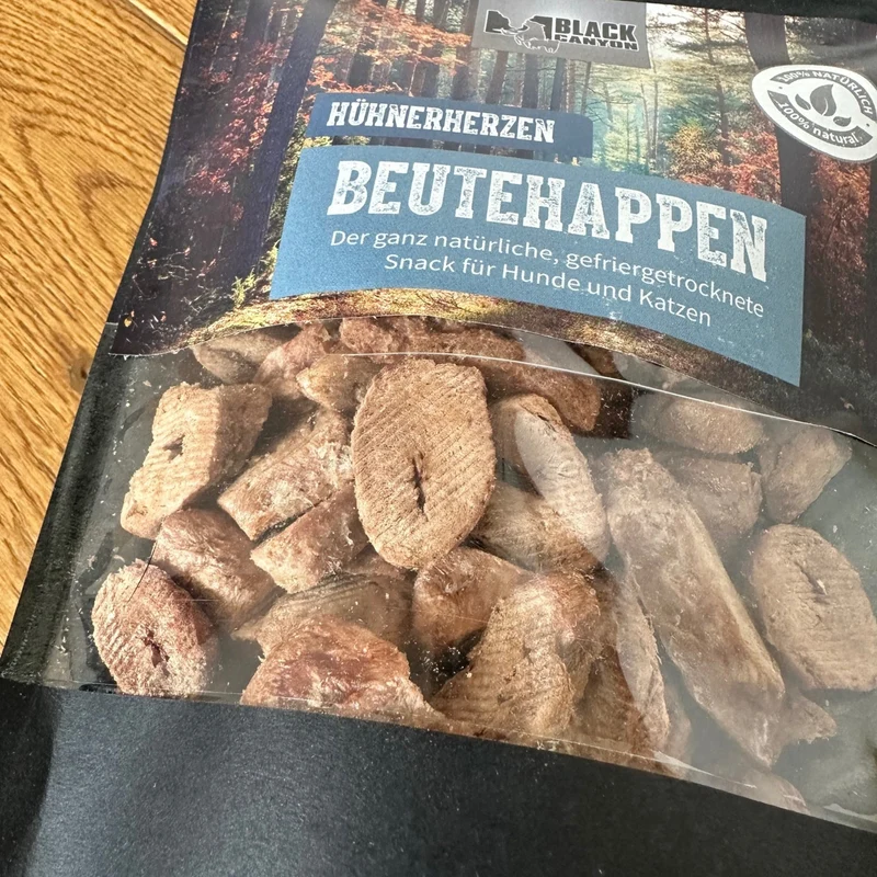 Black Canyon Beutehappen Hühnerherzen - Premium Hundesnack gefriergetrocknet, 100% natürliches Protein für Training, Belohnung & Beschäftigung
