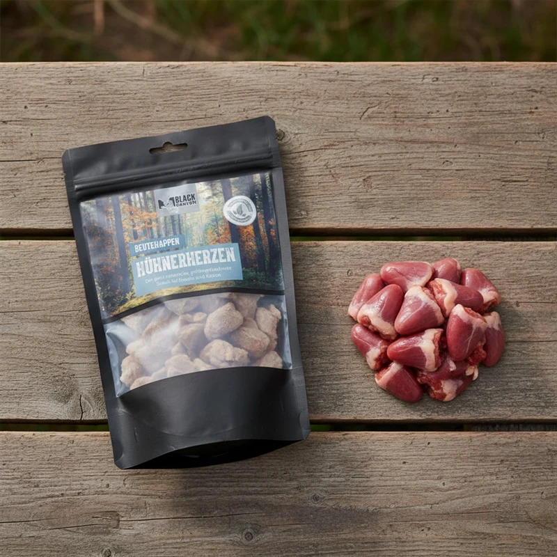 Black Canyon Beutehappen Hühnerherzen - Premium Hundesnack gefriergetrocknet, 100% natürliches Protein für Training, Belohnung & Beschäftigung