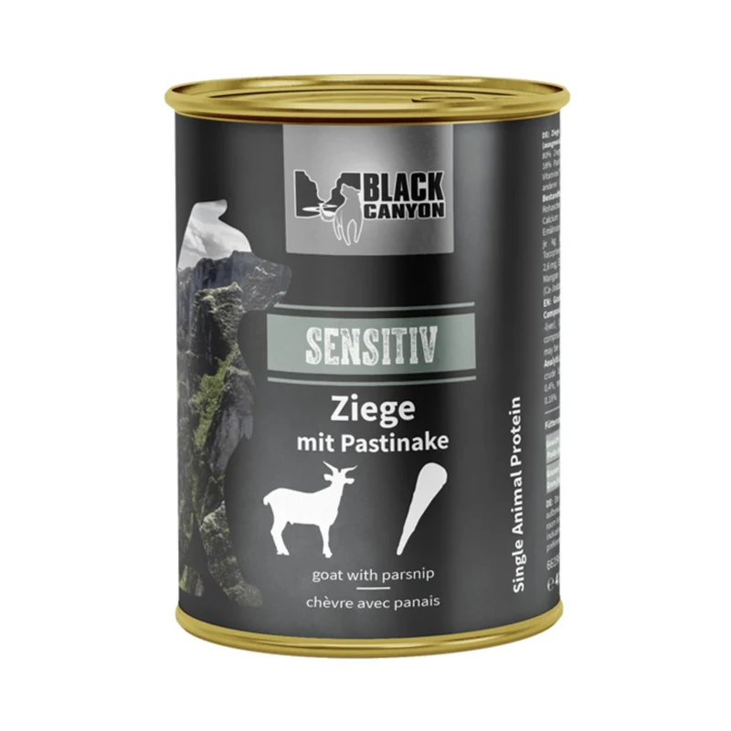 Black Canyon Sensitiv Ziege mit Pastinake - Premium Nassfutter für sensible Hunde mit Futtermittelunverträglichkeiten, hypoallergen & getreidefrei