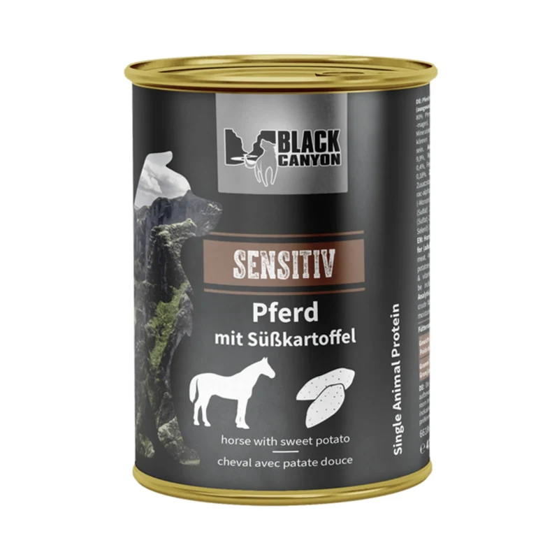 Black Canyon Sensitiv Pferd mit Süßkartoffel – Hypoallergenes Premium-Nassfutter für Hunde mit Futtermittelallergien und empfindlichem Magen