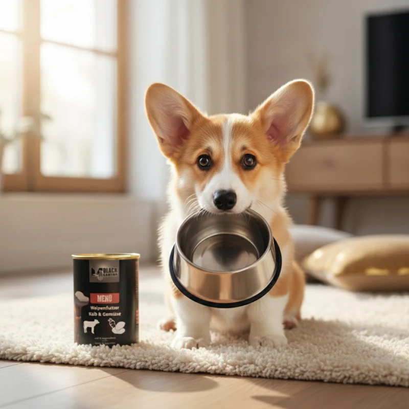 Black Canyon Premium Welpenfutter Menü mit zartem Kalb & frischem Gemüse – Getreidefreies Nassfutter für optimales Wachstum & gesunde Entwicklung