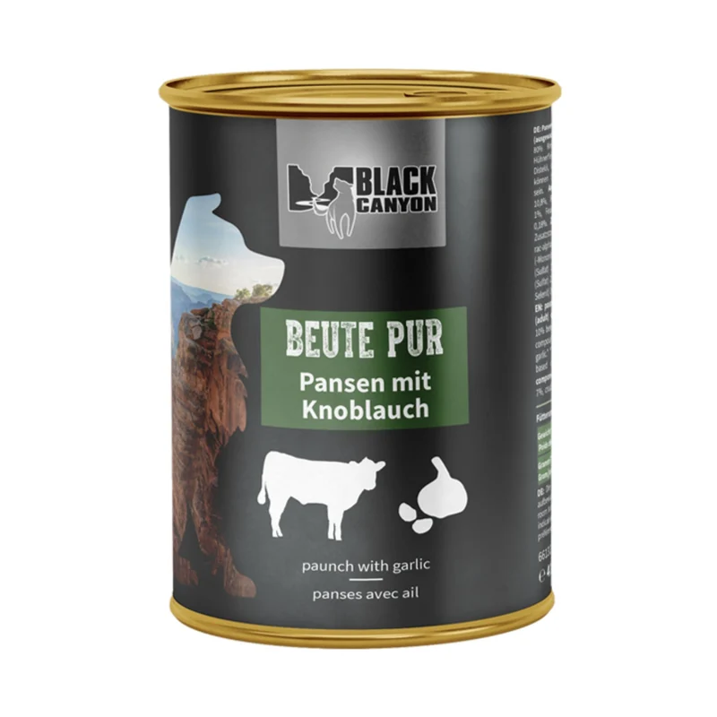 Black Canyon Beute Pur Pansen mit Knoblauch – Premium Hunde-Nassfutter für natürliche Vitalität, gesunde Verdauung und glänzendes Fell