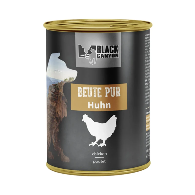 Black Canyon Beute Pur Huhn – Premium Monoprotein Nassfutter für sensible Hunde | 98% Fleischanteil, getreidefrei & ohne künstliche Zusätze