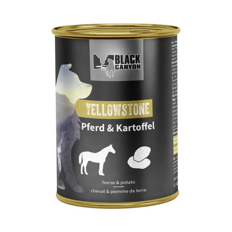 Black Canyon Yellowstone Pferd & Kartoffel Nassfutter – Premium Alleinfutter für sensible Hunde mit Futtermittelallergien und empfindlichem Magen