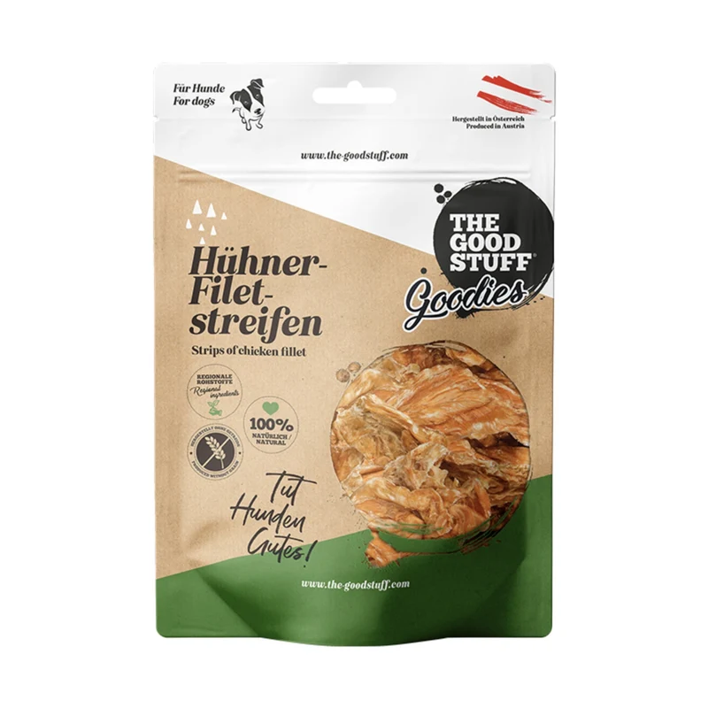 The Goodstuff Hühner-Filetstreifen – Premium Hundesnack aus 100% natürlichem Hühnerfilet, schonend luftgetrocknet, ohne Zusatzstoffe, ideal für Training & Belohnung