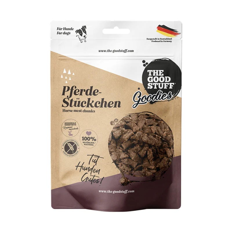 The Goodstuff Pferde-Stückchen – Hypoallergene Hundesnacks aus 100% Pferdefleisch, getreidefrei & schonend getrocknet