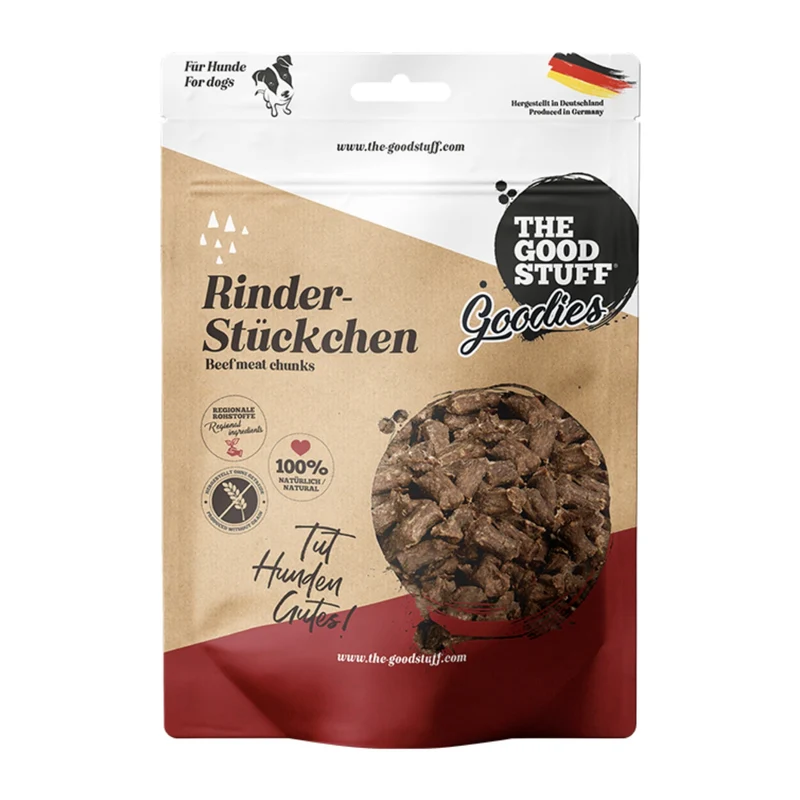 The Goodstuff Goodies Rinder-Stückchen – Premium Trainingsleckerli aus 100% Rindfleisch, luftgetrocknet & getreidefrei für gesunde Belohnung