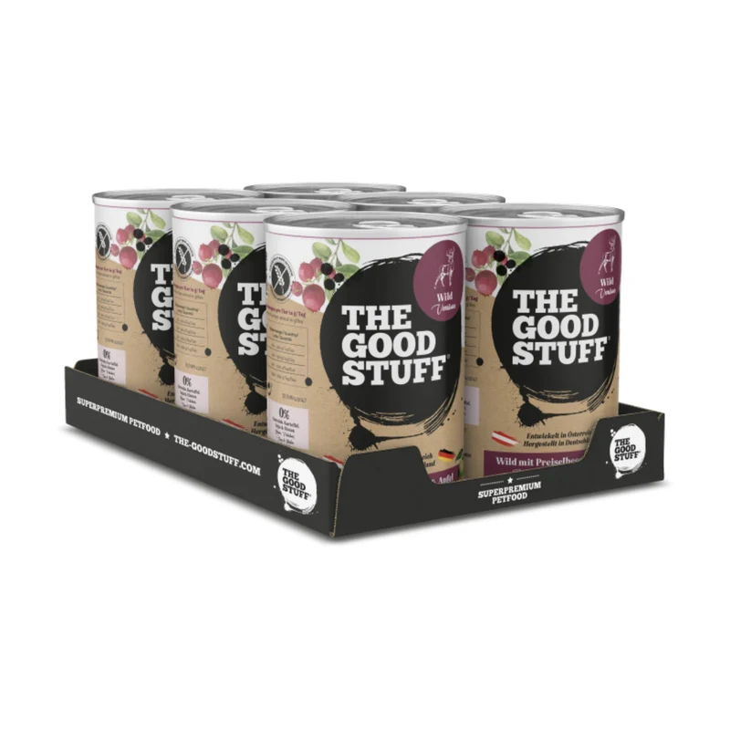 The Goodstuff Hunde Nassfutter Wild mit Preiselbeeren & Apfel – 70% Fleischanteil, getreidefrei, natürlich & gesund für alle Rassen