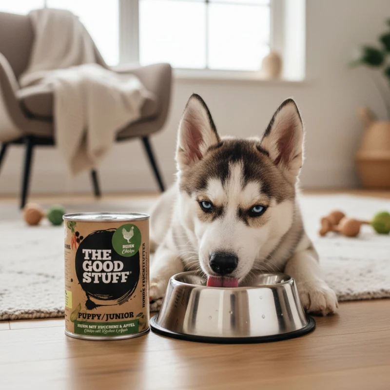The Goodstuff Puppy/Junior Nassfutter mit Huhn – Premium Welpenfutter für optimales Wachstum, starke Knochen und gesunde Entwicklung | Getreidefrei & Natürlich