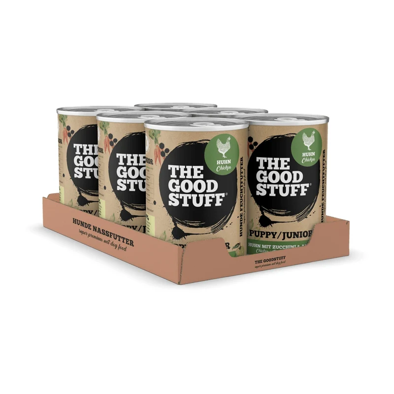 The Goodstuff Puppy/Junior Nassfutter mit Huhn – Premium Welpenfutter für optimales Wachstum, starke Knochen und gesunde Entwicklung | Getreidefrei & Natürlich
