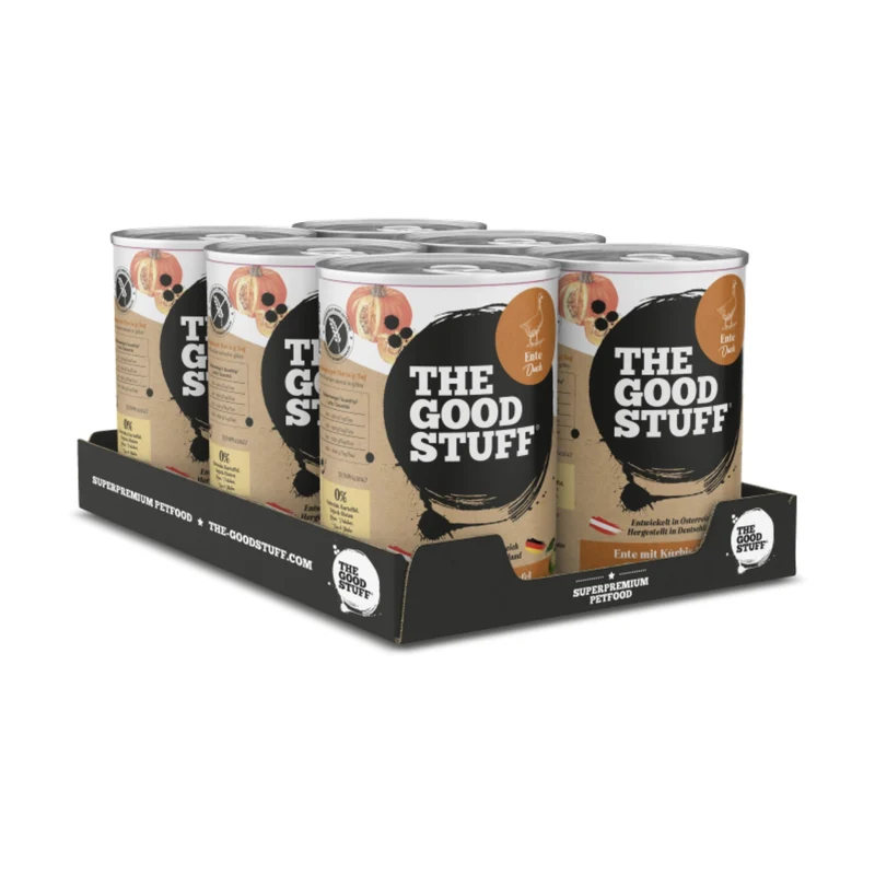 The Goodstuff Premium Hunde Nassfutter Ente mit Kürbis & Apfel – Getreidefreies Singleprotein Alleinfutter für sensible Hunde