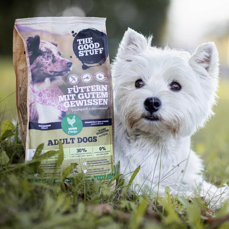 The Goodstuff Adult Minis – Premium Trockenfutter mit Huhn für kleine Hunderassen: Extra kleine Kroketten, leicht verdaulich, reich an natürlichen Proteinen